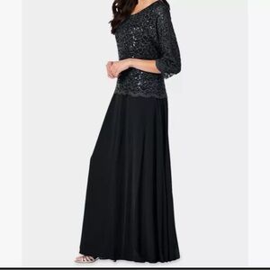 Roaman's | Dresses | Roamans Womens Formal Dress Gown Size 34w Blue Elbow  Sleeve Lace Sequins Lined | Poshmark